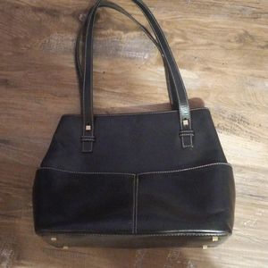Kate Spade black leather large tote